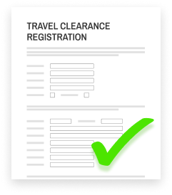 Complete a travel clearance registration and upload your verifiable lab report img